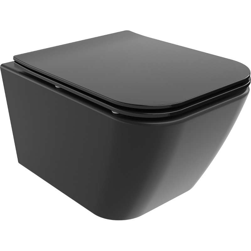 Mexen Madox WC-Schüssel Rimless mit Soft-Close Slim Sitz, Duroplast, schwarz matt - 30154070