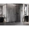 Mexen Lunar T rechte, schwenkbare Duschkabine 80 x 80 cm, transparent, schwarz - 834T-080-080-70-00-P