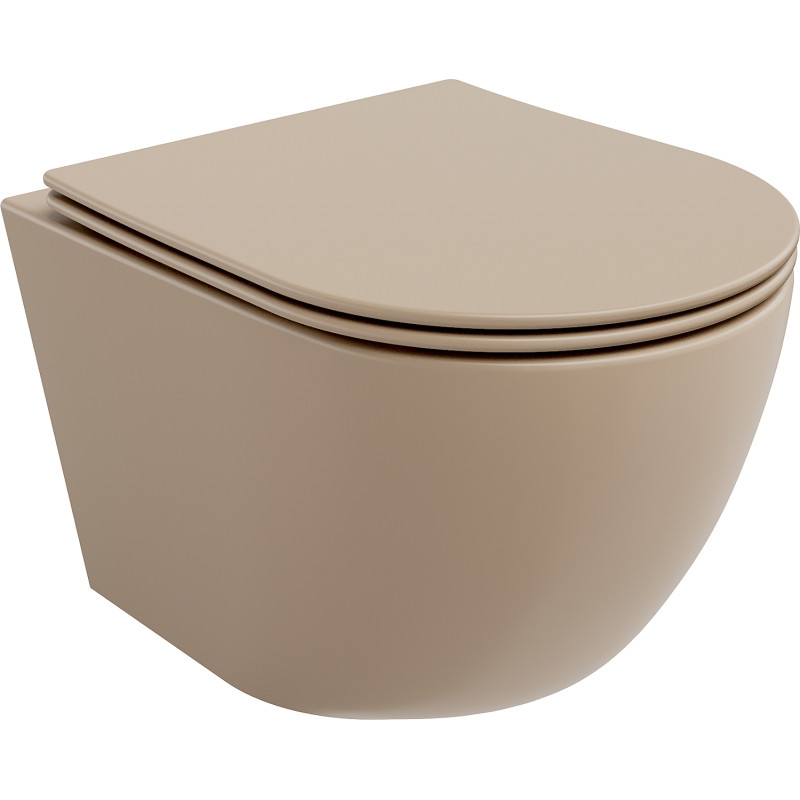 Mexen Lena WC-Schüssel Rimless mit Absenkautomatik Slim, Duroplast, Cappuccino Matt - 30224064