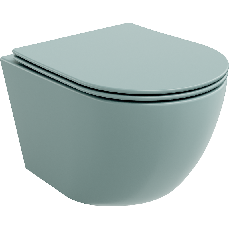Mexen Lena WC-Schüssel Rimless mit abnehmbarer Slim-Sitzplatte, Duroplast, hellgrün matt - 30224048