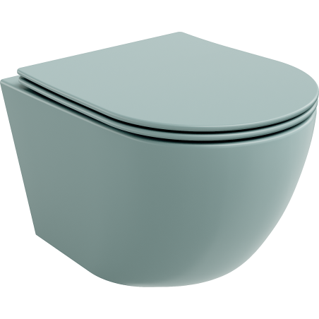 Mexen Lena Rimless WC-Schüssel mit Soft-Close Slim-Sitz, Duroplast, hellgrün matt - 30224048