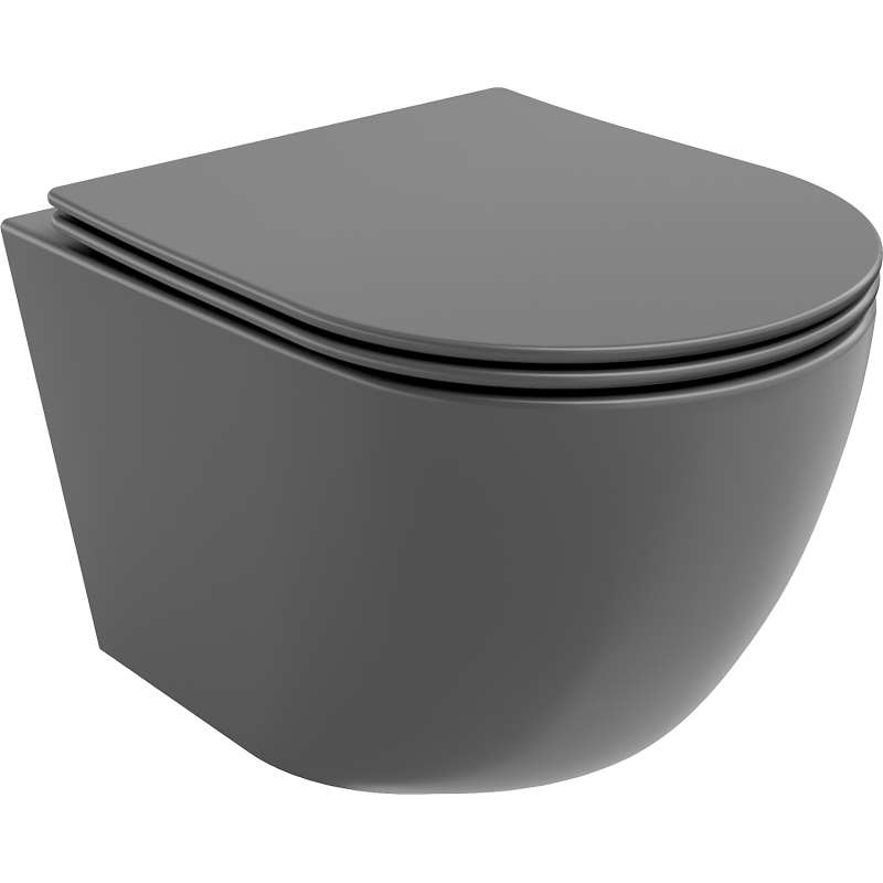 Mexen Lena WC-Schüssel Rimless mit Slim-Absenkautomatik, Duroplast, dunkelgrau matt - 30224071