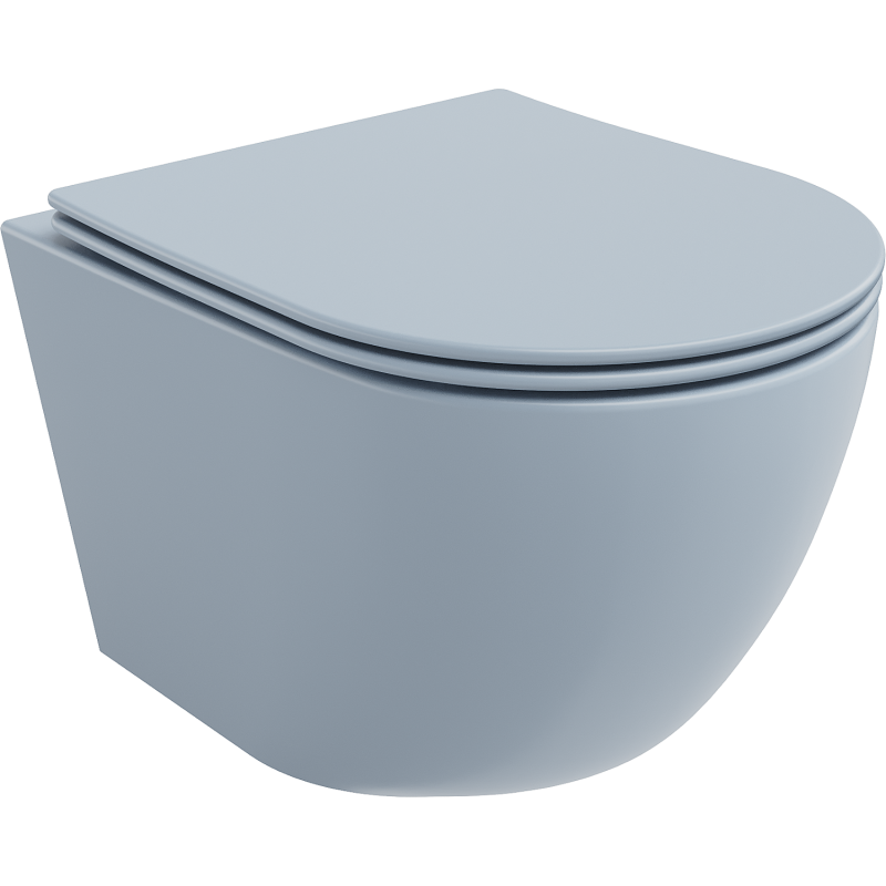 Mexen Lena WC-Schüssel Rimless mit Absenkautomatik Slim, Duroplast, grau-blau matt - 30224069