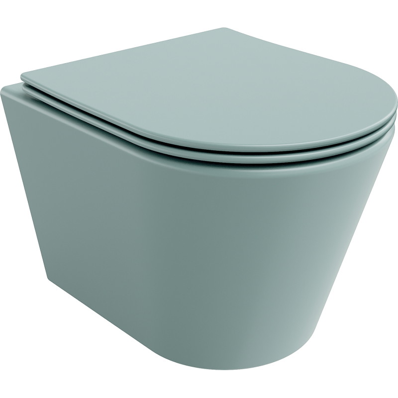 Mexen Rico WC-Schüssel Rimless mit Soft-Close-Slim-Sitz, Duroplast, hellgrün matt - 30724048