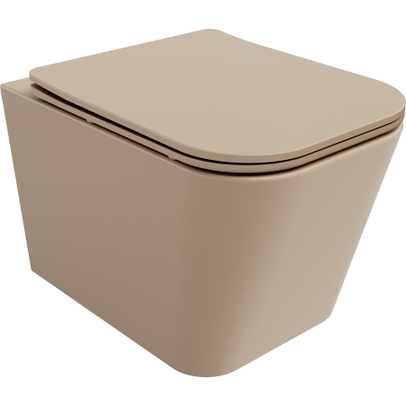 Mexen Teo WC-Schüssel Rimless mit langsam schließendem Slim-Sitz, Duroplast, Cappuccino matt - 30854064
