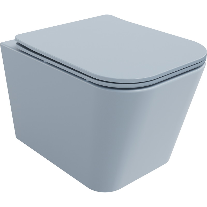 Mexen Teo WC-Schüssel Rimless mit Absenkautomatik Slim, Duroplast, grau-blau matt - 30854069