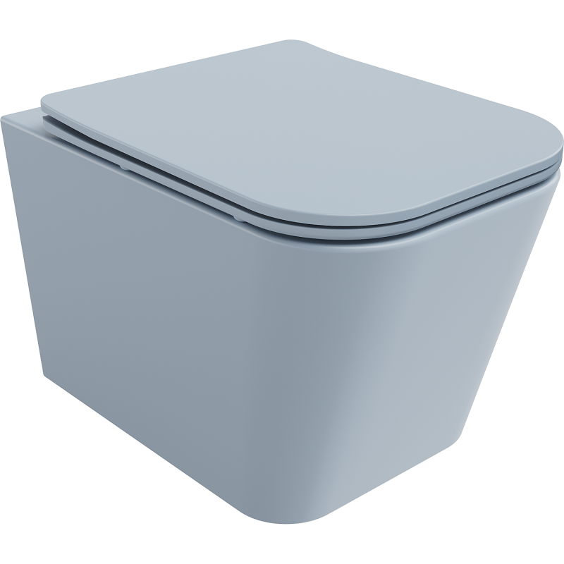 Mexen Teo WC-Schüssel Rimless mit Slim-Absenkautomatik, Duroplast, Grau-Blau Matt - 30854069