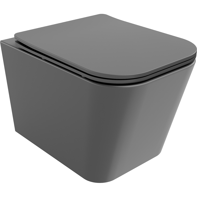 Mexen Teo WC-Schüssel Rimless mit Soft-Close-Slim-Sitz, Duroplast, dunkelgrau matt - 30854071