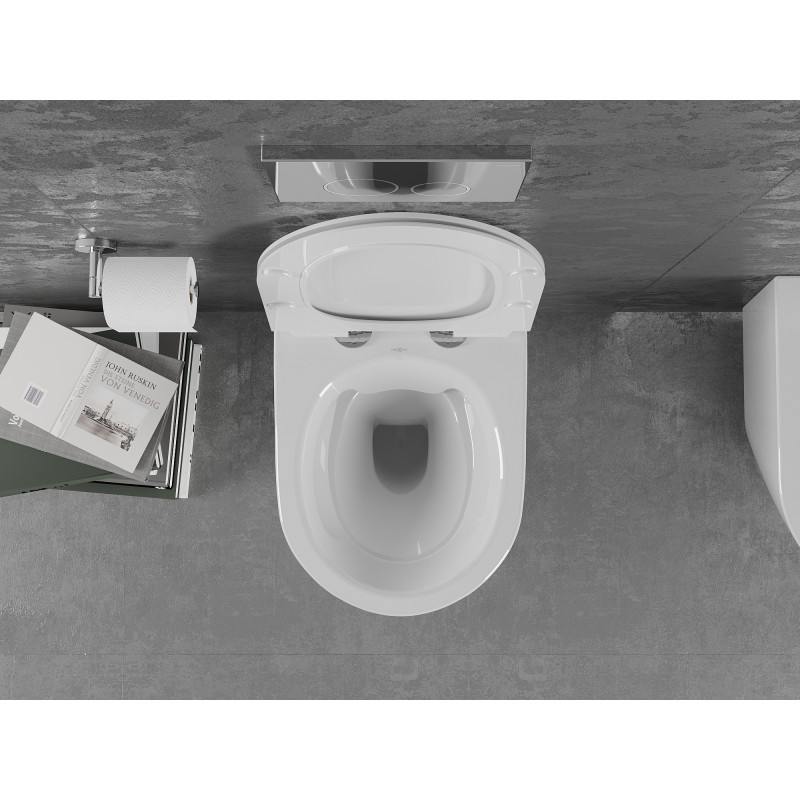 Mexen Lena WC-Schüssel Rimless mit Soft-Close-Slim-Sitz, Duroplast, weiß glänzend - 30224000