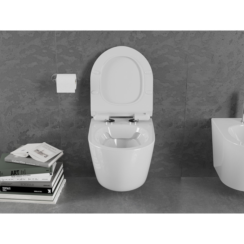 Mexen Lena WC-Schüssel Rimless mit Soft-Close-Slim-Sitz, Duroplast, weiß glänzend - 30224000