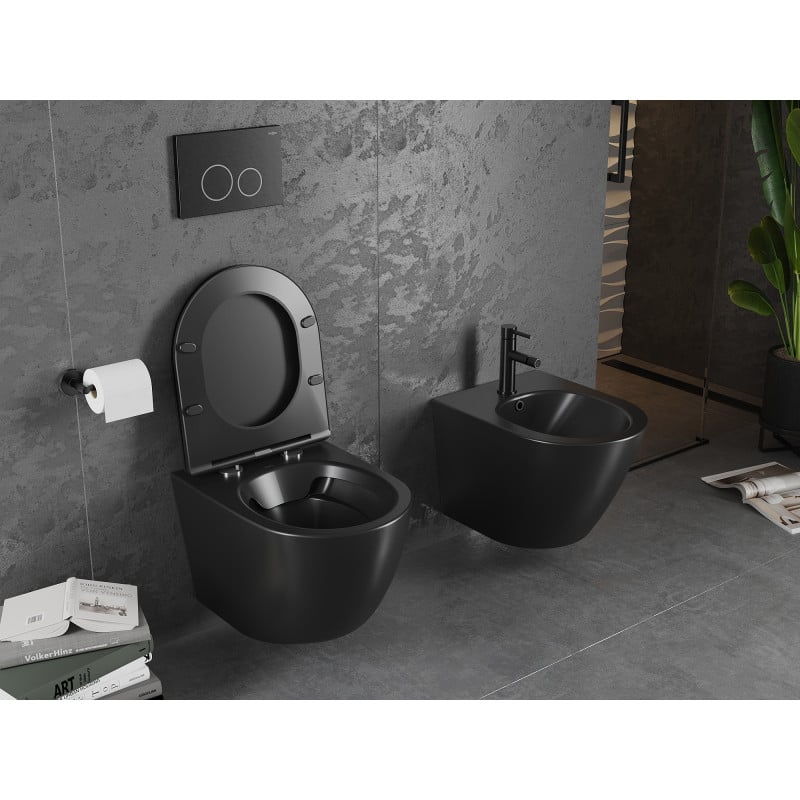 Mexen Lena WC-Schüssel Rimless, schwarz matt - 3322XX85