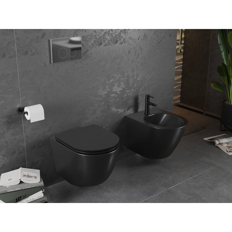 Mexen Lena WC-Schüssel Rimless, schwarz matt - 3322XX85