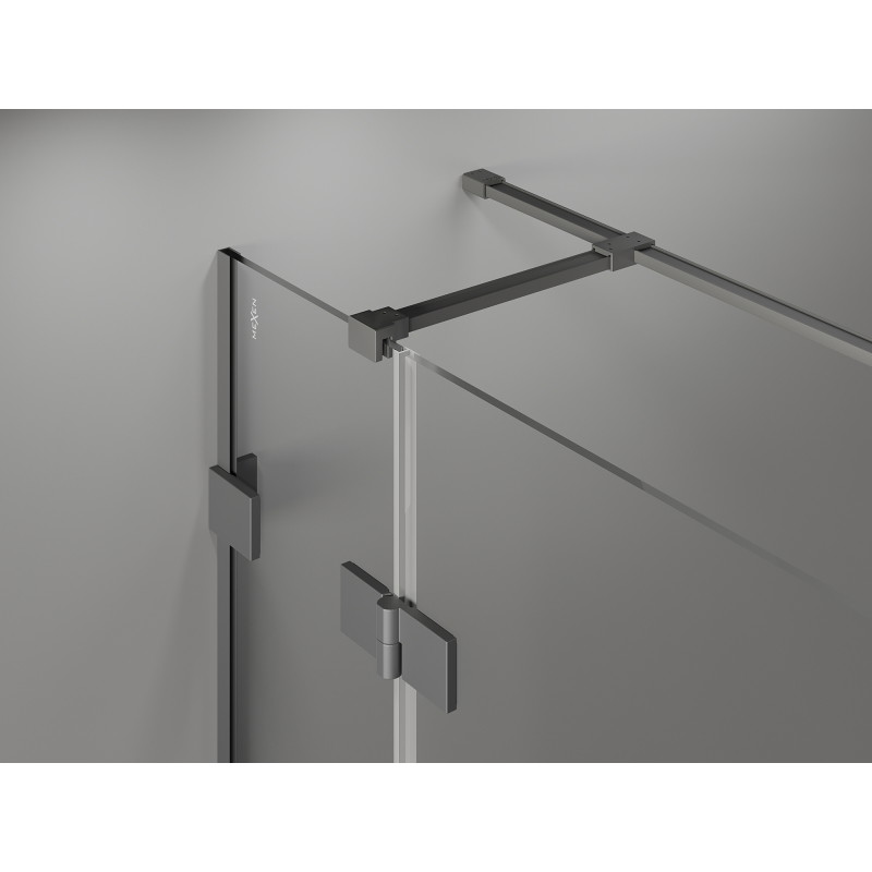 Mexen Lunar T linke Duschkabine, schwenkbar, 80 x 120 cm, transparent, Gun Metal - 834T-080-120-95-00-L