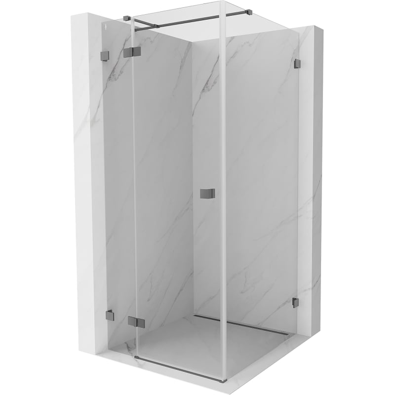 Mexen Lunar T Schwingbare Duschkabine links 90 x 90 cm, transparent, Gun Metal - 834T-090-090-95-00-L