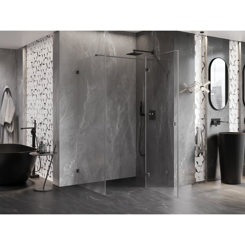 Mexen Lunar T Duschkabine rechts öffnend 70 x 100 cm, transparent, Gun Metal - 834T-070-100-95-00-P