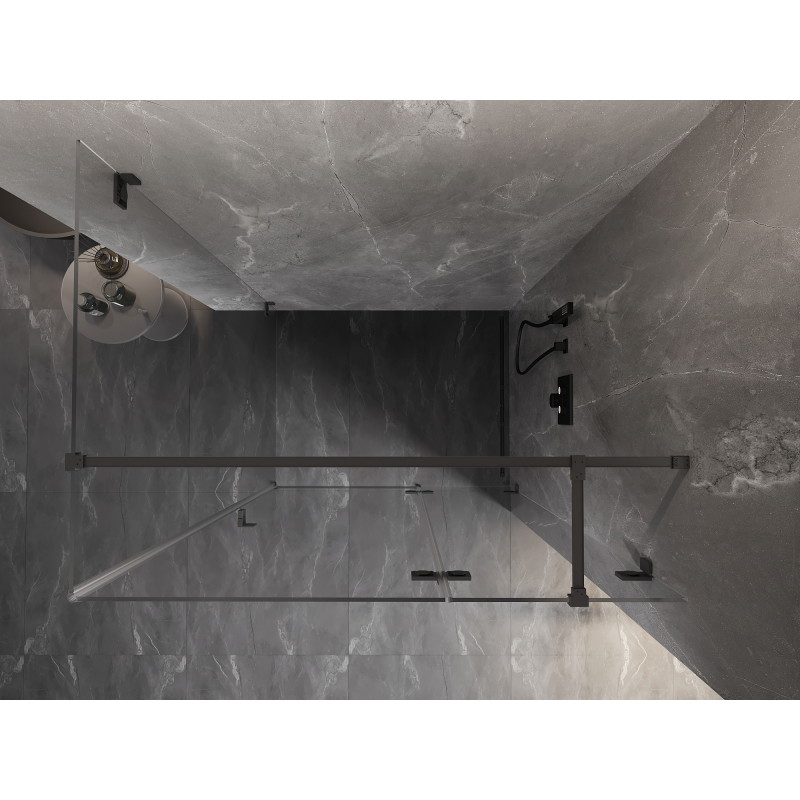 Mexen Lunar T Duschkabine, Schwingtür rechts 75 x 80 cm, transparent, Gun Metal - 834T-075-080-95-00-P
