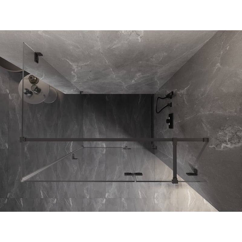 Mexen Lunar T rechte Schwingduschkabine 80 x 110 cm, transparent, Gun Metal - 834T-080-110-95-00-P