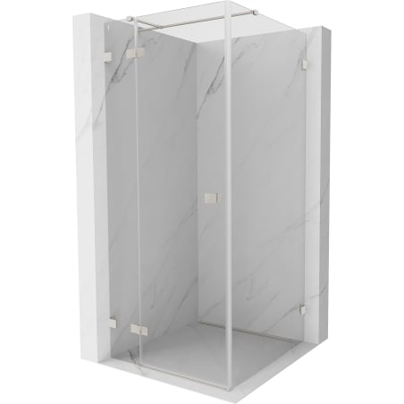 Mexen Lunar T Duschkabine schwenkbar links 80 x 80 cm, transparent, gebürsteter Nickel - 834T-080-080-97-00-L