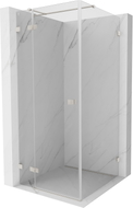 Mexen Lunar T Duschkabine schwenkbar links 80 x 80 cm, transparent, gebürsteter Nickel - 834T-080-080-97-00-L