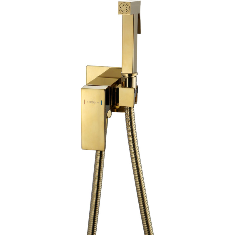 Mexen Cube Unterputz-Bidetarmatur mit Punktset, Gold - 7599150-50
