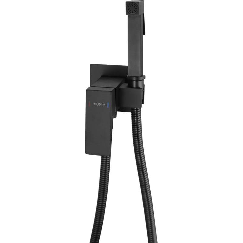 Mexen Cube Unterputz-Bidetarmatur mit Punkt-Set, schwarz - 7599150-70