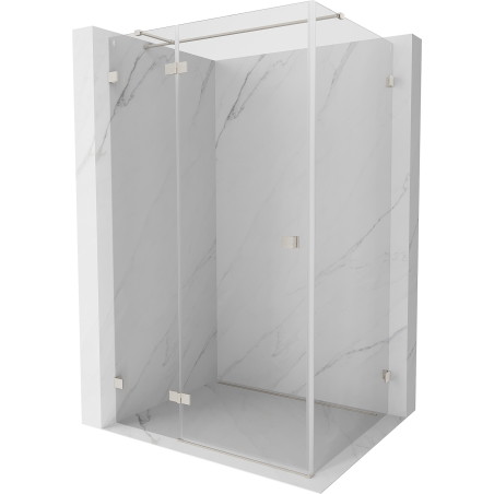 Mexen Lunar T Duschekabine links öffnend 85 x 100 cm, transparent, gebürsteter Nickel - 834T-085-100-97-00-L