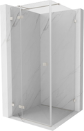 Mexen Lunar T Duschkabine schwenkbar links 90 x 90 cm, transparent, gebürsteter Nickel - 834T-090-090-97-00-L