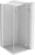 Mexen Lunar T rechts öffnende Duschkabine 90 x 90 cm, transparent, gebürsteter Nickel - 834T-090-090-97-00-P