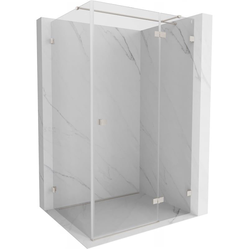 Mexen Lunar T duschkabine schwenkbar rechts 90 x 100 cm, transparent, gebürsteter nickel - 834T-090-100-97-00-P