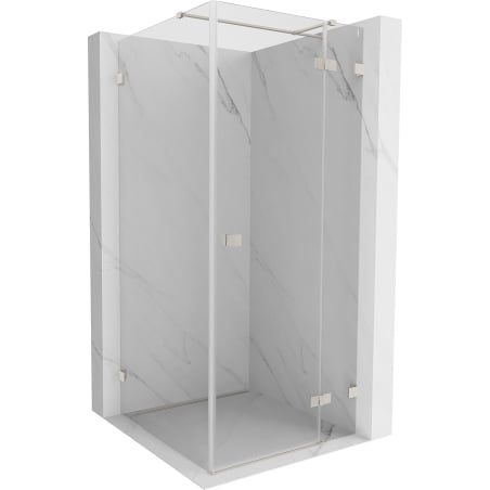 Mexen Lunar T Duschkabine schwenkbar rechts 100 x 100 cm, transparent, gebürstetes Nickel - 834T-100-100-97-00-P