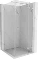 Mexen Lunar T Duschkabine schwenkbar rechts 100 x 100 cm, transparent, gebürstetes Nickel - 834T-100-100-97-00-P