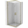 Mexen Exo quadratische Schiebeduschkabine 85 x 85 cm, transparent, gold - 8111-085-085-50-00