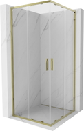 Mexen Exo quadratische Duschkabine zum Schieben 95 x 95 cm, transparent, gold - 8111-095-095-50-00