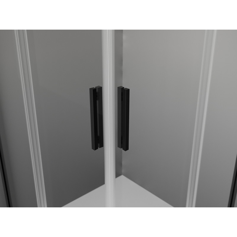 Mexen Exo Quadratische Duschkabine, Schiebetür 85 x 85 cm, transparent, schwarz - 8111-085-085-70-00