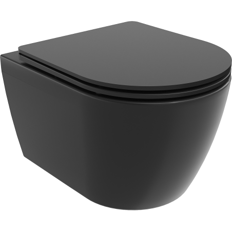 Mexen Carmen WC-Schüssel Rimless mit Slim-Softclose-Sitz, Duroplast, Schwarz Matt - 30881085