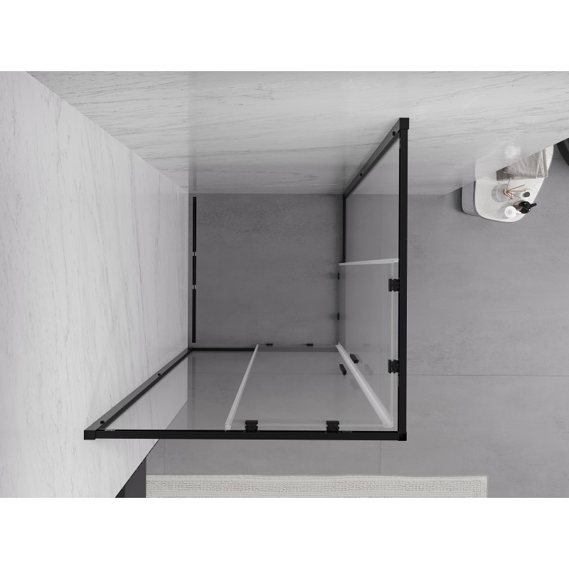 Mexen Exo quadratische Duschkabine zum Schieben 95 x 95 cm, transparent, schwarz - 8111-095-095-70-00