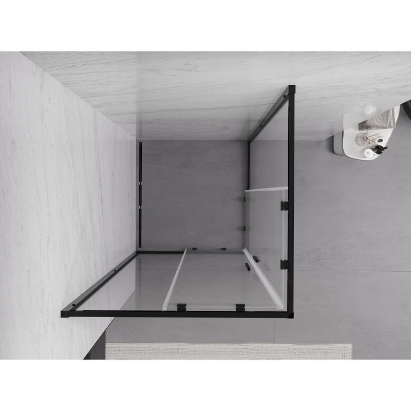 Mexen Exo-S Duo quadratische Duschkabine, 95 x 95 cm, transparent, schwarz - 8111-095-095-70-00