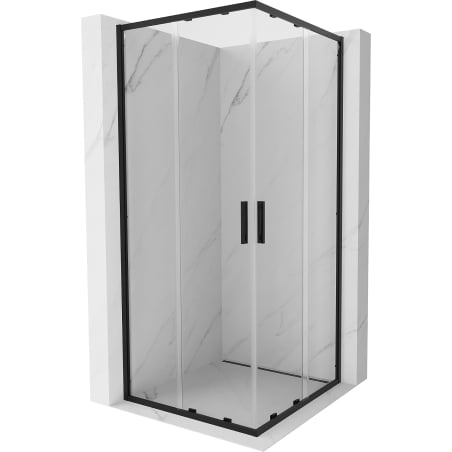 Mexen Exo quadratische Duschkabine zum Schieben 95 x 95 cm, transparent, schwarz - 8111-095-095-70-00