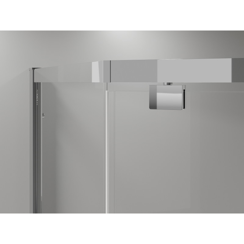 Mexen Exo-R fünfeckige Duschkabine, schwingbar 90 x 80 cm, transparent, Chrom - 812-090-080-01-00