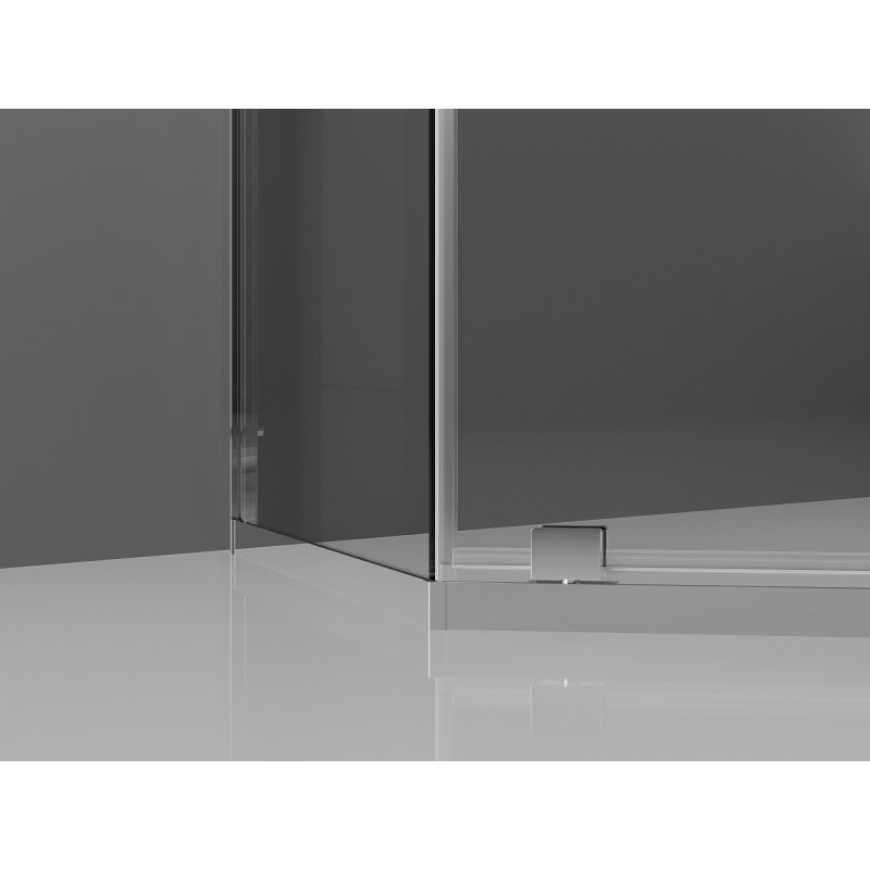 Mexen Exo-R fünfeckige Duschkabine, schwingbar 90 x 80 cm, transparent, Chrom - 812-090-080-01-00