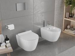 Mexen Carmen WC-Schüssel Randlos mit slim Sitz und Absenk-Automatik, duroplast, Weiß - 30880100
