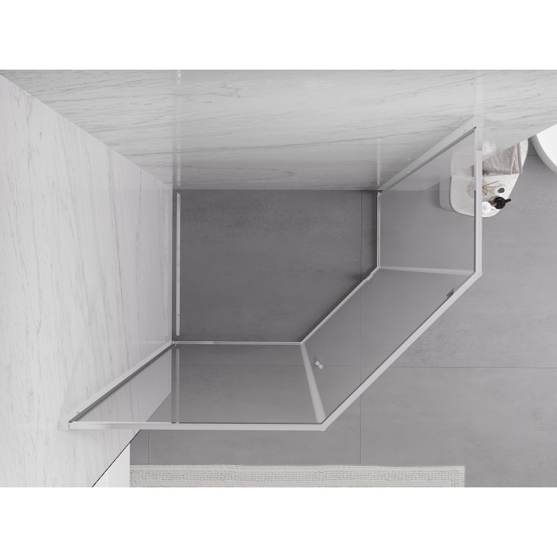 Mexen Exo fünfeckige Duschkabine mit Tür 100 x 90 cm, transparent, Chrom - 812-100-090-01-00
