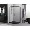 Mexen Exo fünfeckige Duschecke 90 x 80 cm, transparent, schwarz - 812-090-080-70-00
