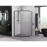 Mexen Exo fünfeckige Duschecke 90 x 80 cm, transparent, schwarz - 812-090-080-70-00