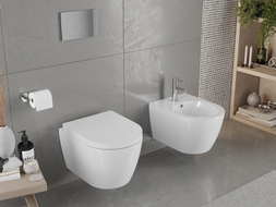 Mexen Carmen WC-Schüssel Rimless mit langsam schließendem, hartem Sitz, Duroplast, glänzend weiß - 30880200