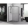 Mexen Exo Fünfeck-Duschkabine mit Klapptür 100 x 90 cm, transparent, schwarz - 812-100-090-70-00