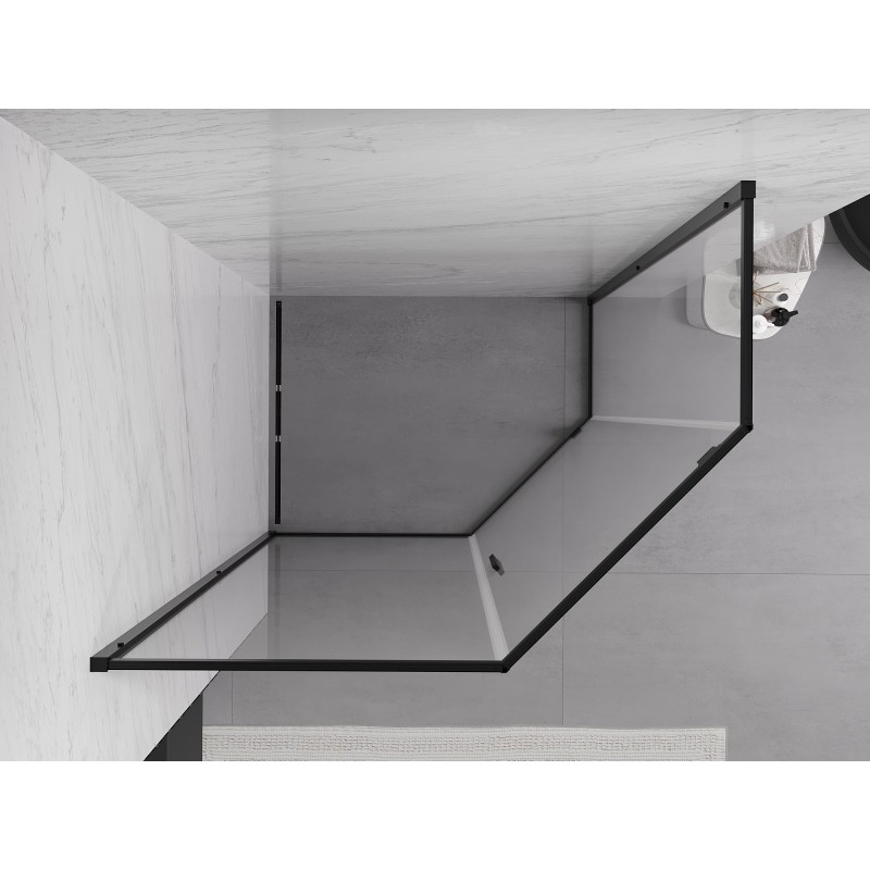 Mexen Exo Fünfeck-Duschkabine mit Klapptür 100 x 90 cm, transparent, schwarz - 812-100-090-70-00