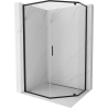Mexen Exo Fünfeck-Duschkabine mit Klapptür 100 x 90 cm, transparent, schwarz - 812-100-090-70-00