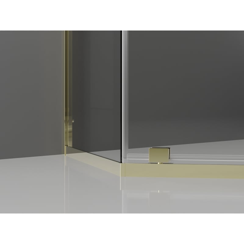 Mexen Exo Fünfeck-Duschkabine schwenkbar 100 x 80 cm, transparent, gold - 812-100-080-50-00