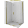 Mexen Exo Fünfeck-Duschkabine schwenkbar 100 x 80 cm, transparent, gold - 812-100-080-50-00